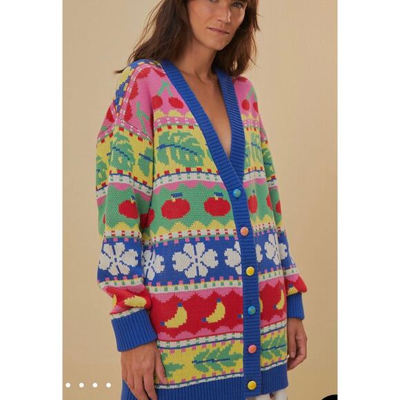FARM Rio Sweet Orchard Knit Cardigan, Small - Picture 1 of 9